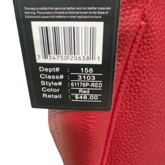 Red Leather Crossbody Bag Dmargeaux New York Utility Streetwear Everyday Purse - Picture 4 of 8